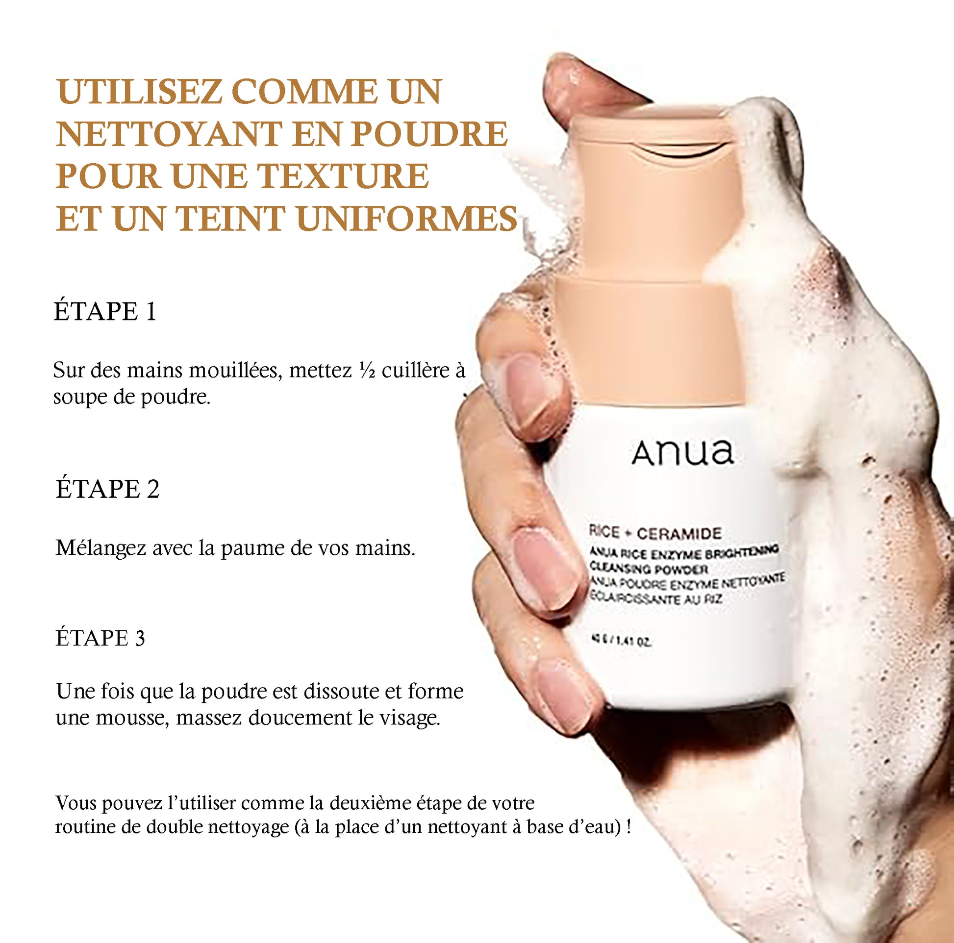 Anua – Poudre Nettoyante Éclaircissante aux Enzymes de Riz