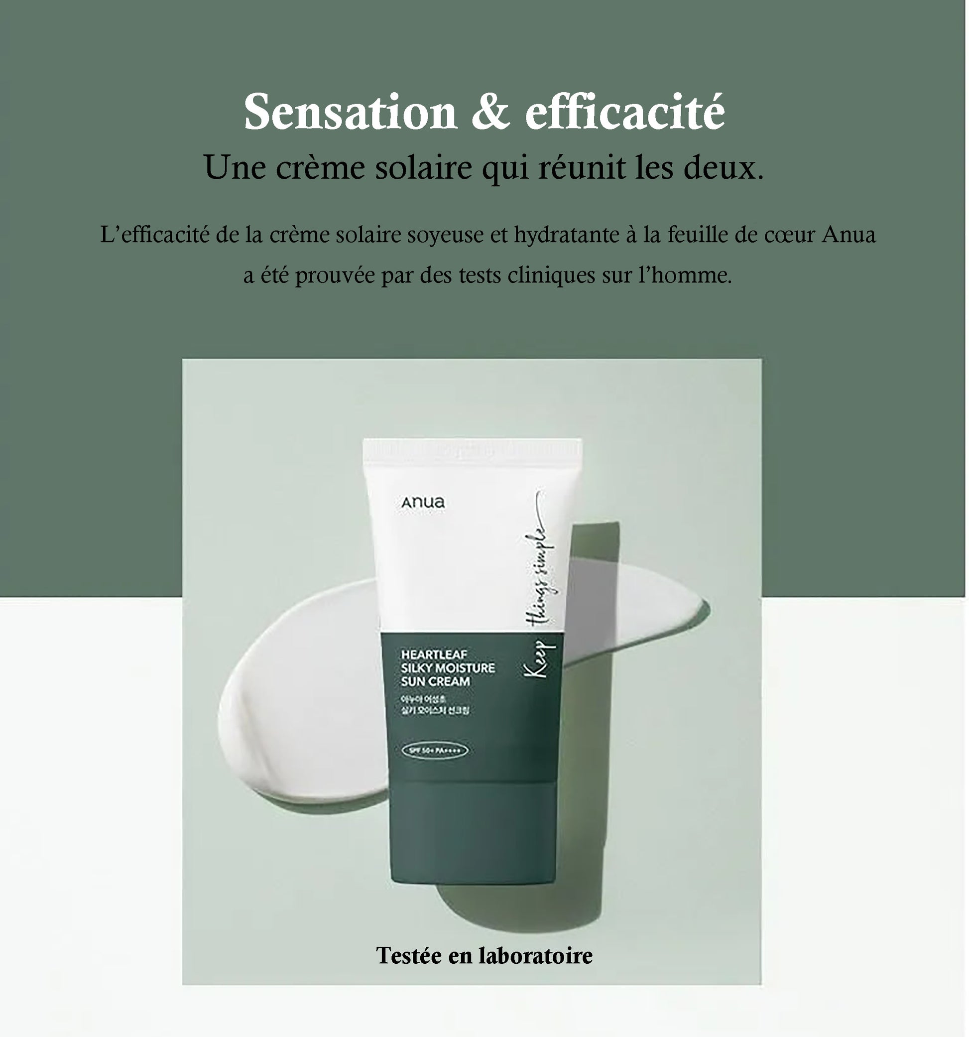 Anua – Crème Solaire Hydratante au Heartleaf SPF50+/PA