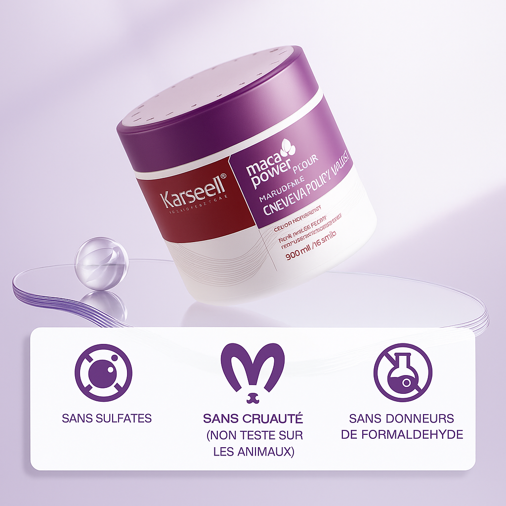 Masque capillaire violet Karseell – Neutralisation des reflets jaunes