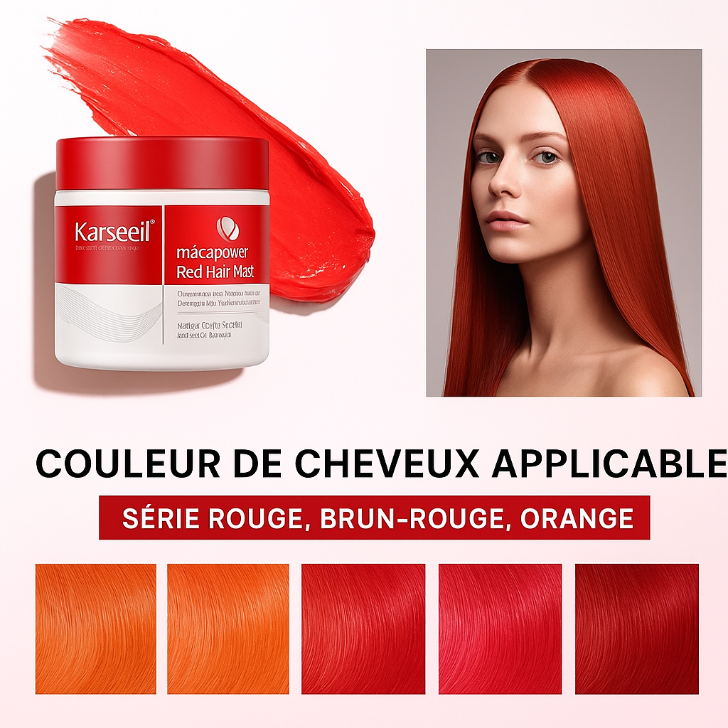 Masque capillaire colorant rouge Karseell – Soin nourrissant et raviveur d’éclat