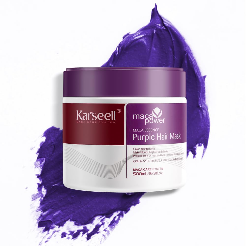 Masque capillaire violet Karseell – Neutralisation des reflets jaunes