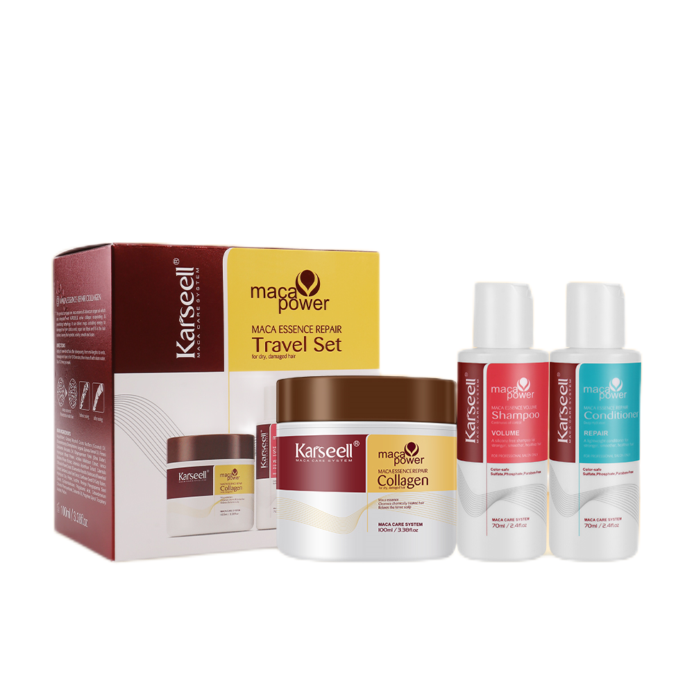 Coffret Voyage Shampooing + Après-Shampooing + Masque au Collagène Karseell
