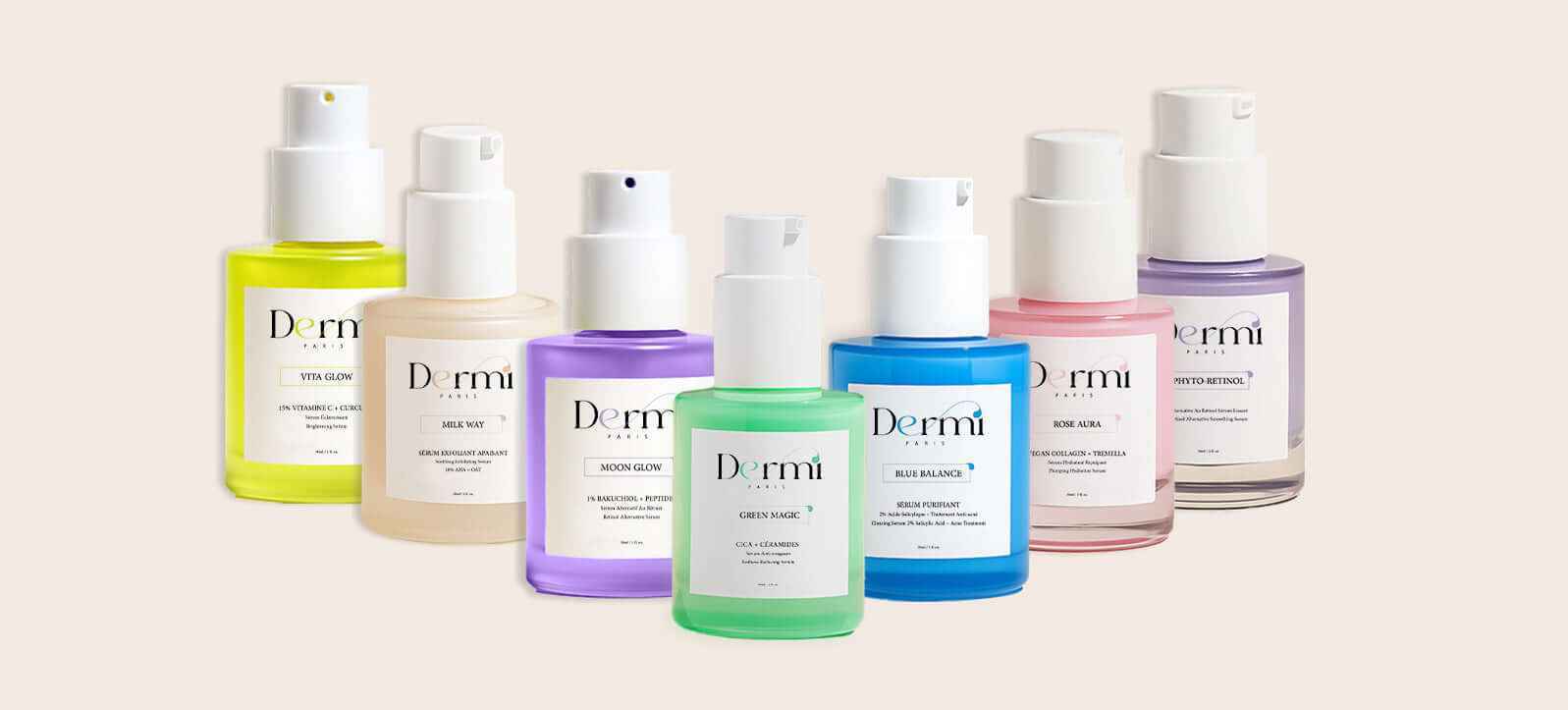 Dermi soin de la peau avec textures légères et formules minimalistes