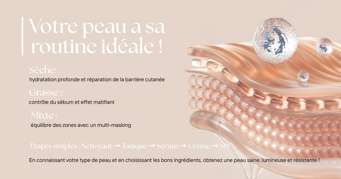 routine soins peau sèche grasse mixte