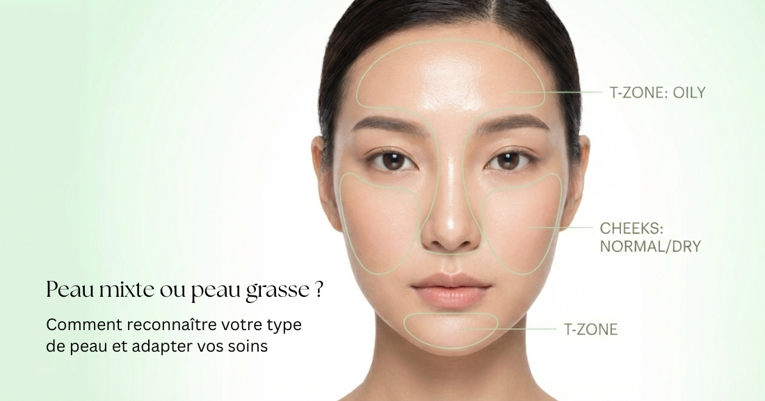 Peau mixte à grasse : Quel est votre type de peau ?