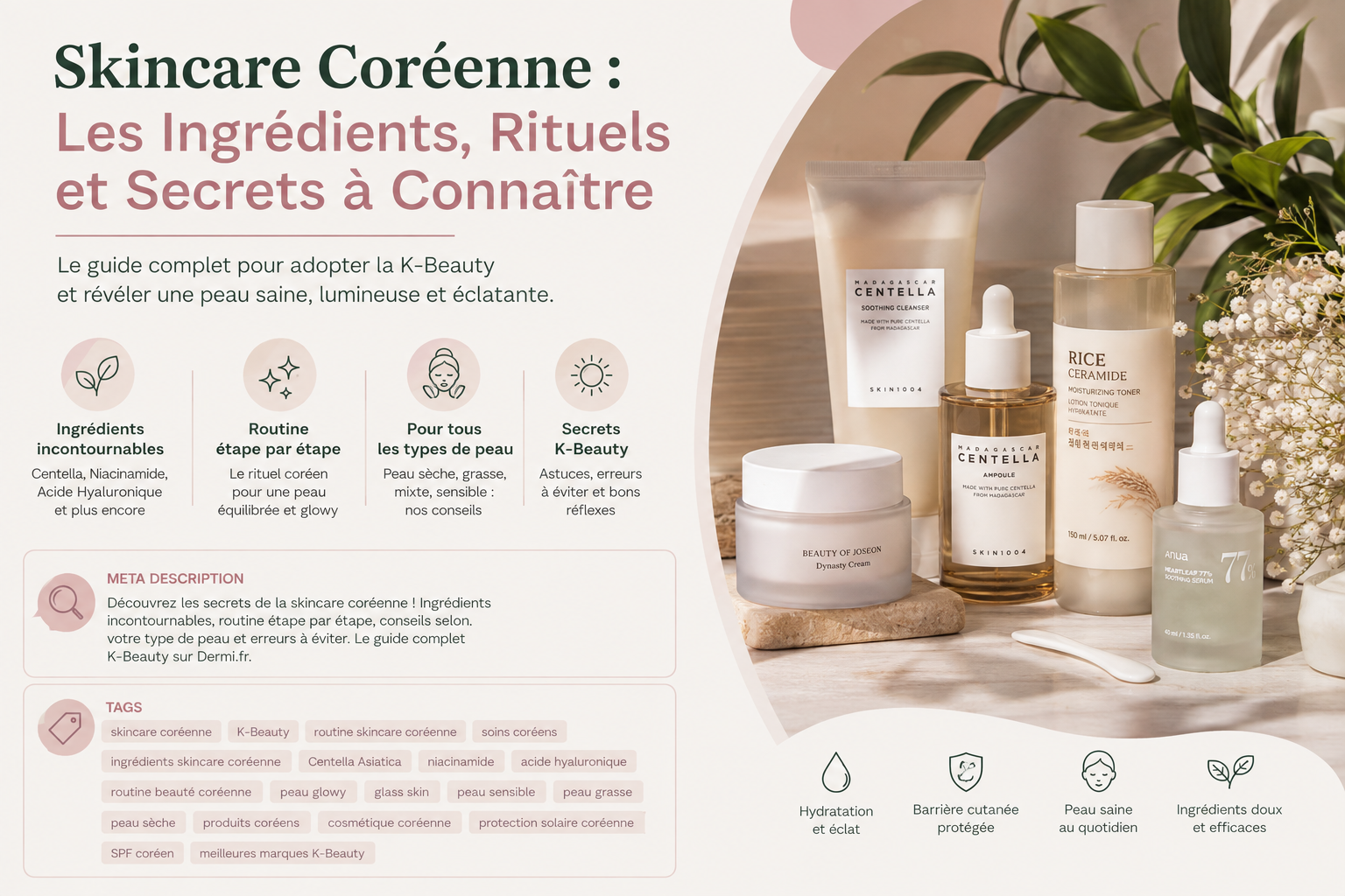 Skincare coréenne et routine K-Beauty pour une peau éclatante