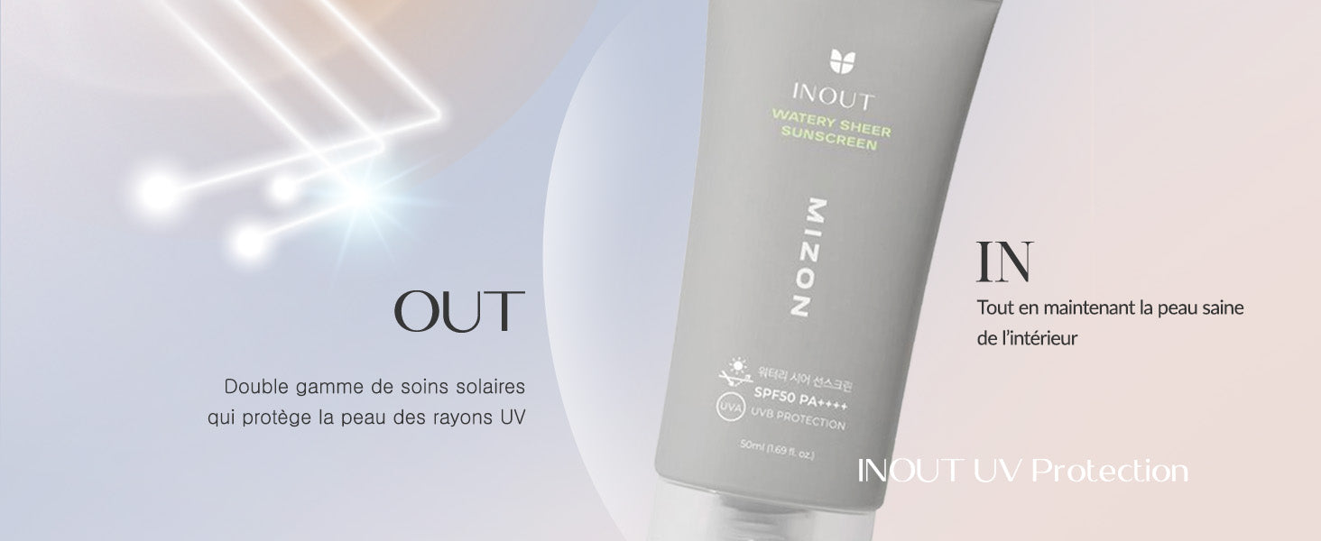 MIZON INOUT Watery Sheer Sunscreen SPF50+ PA++++ : la crème solaire coréenne hydratante qui protège et sublime la peau