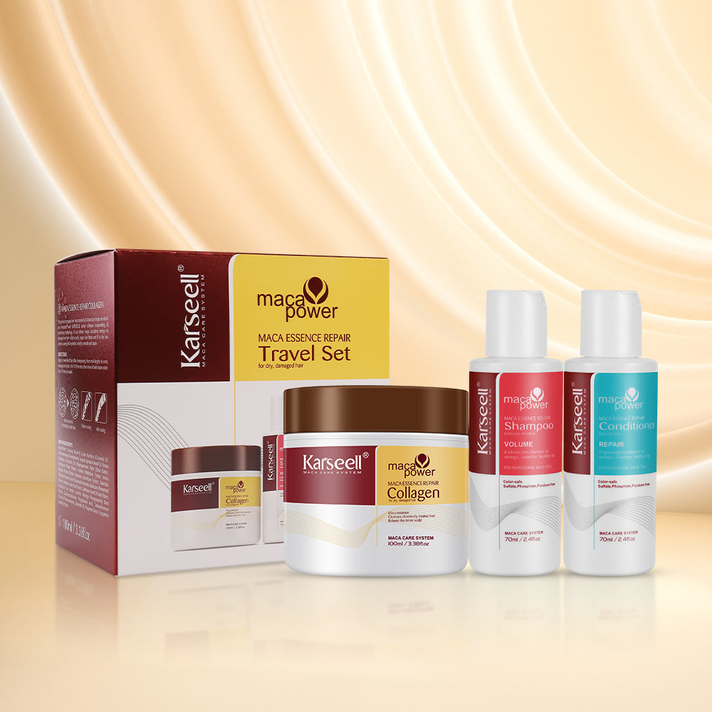 Coffret Voyage Shampooing + Après-Shampooing + Masque au Collagène