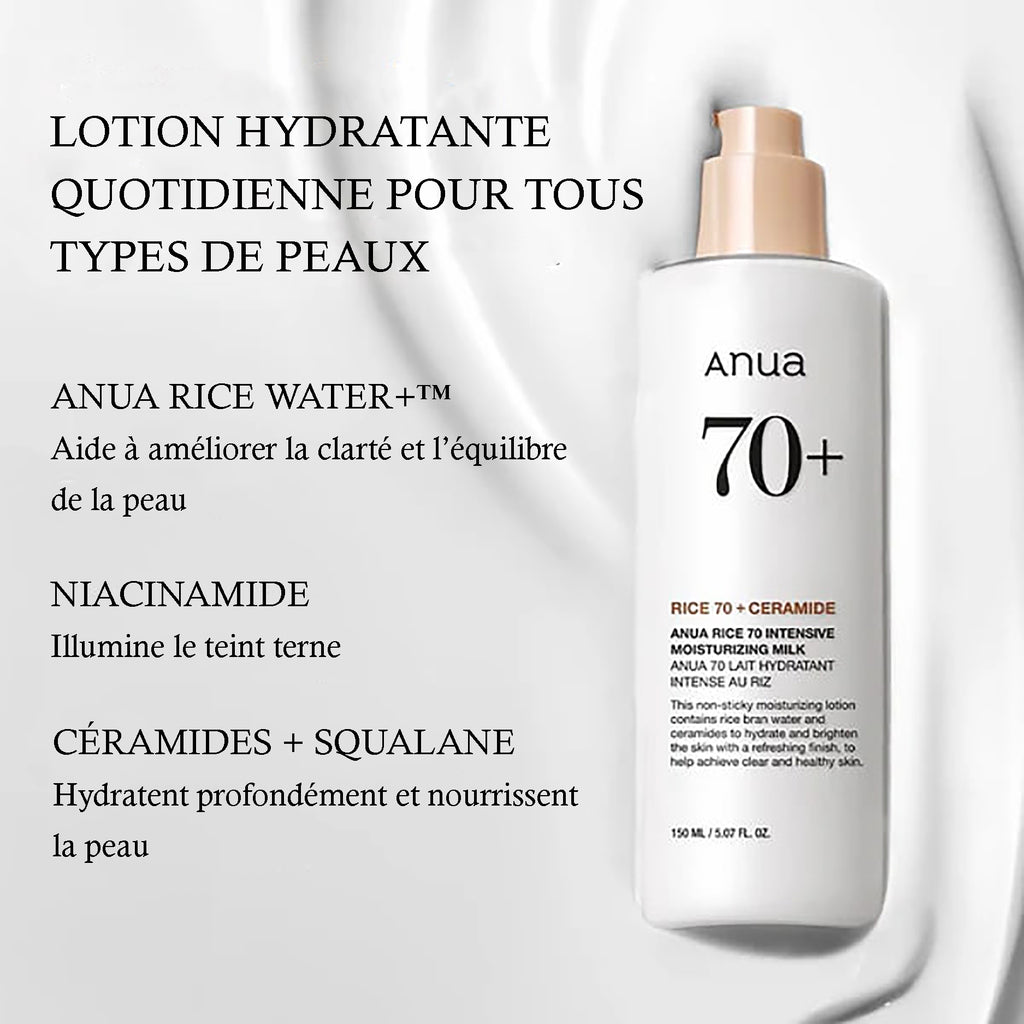 Anua - Rice 70+ Ceramide Lait Hydratant Intensif