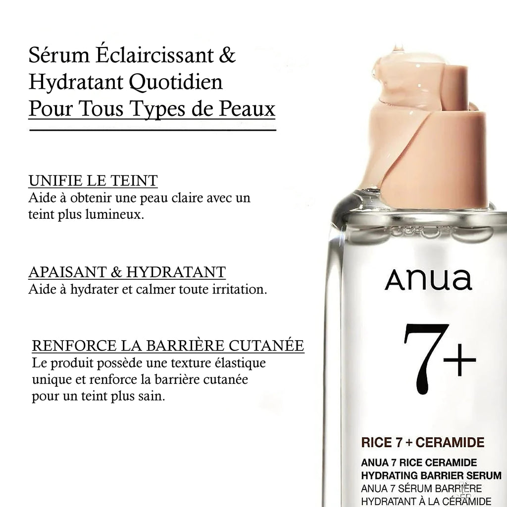 Anua - Rice 7+ Ceramide Sérum Hydratant Barrière
