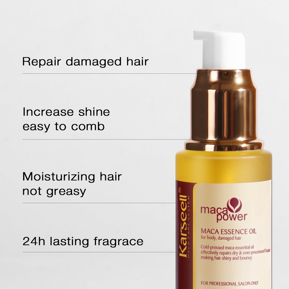 Huile capillaire réparatrice à l’argan marocain Karseell – Nutrition et brillance intense