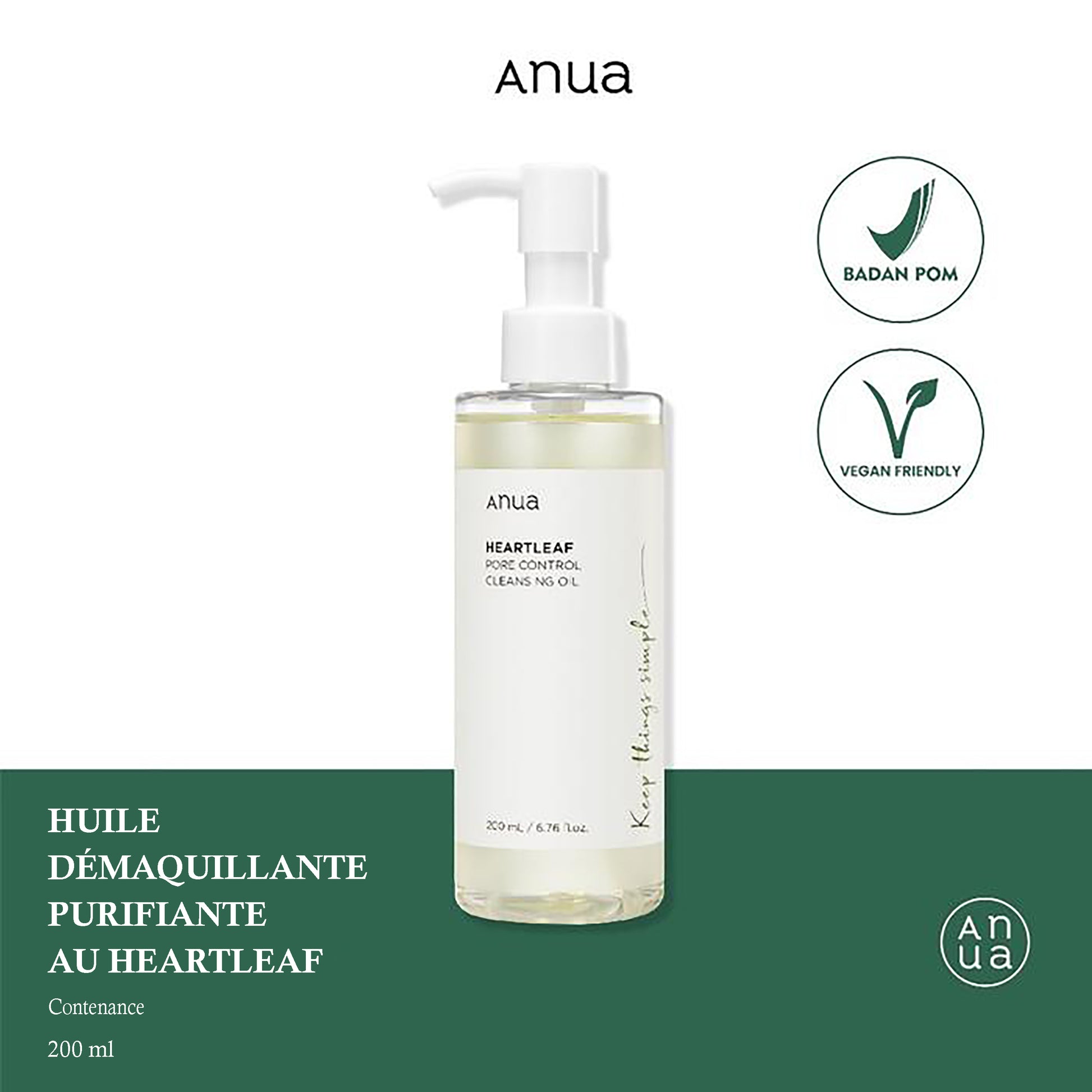 Anua - Huile Démaquillante Pore Control au Heartleaf – 200 ml