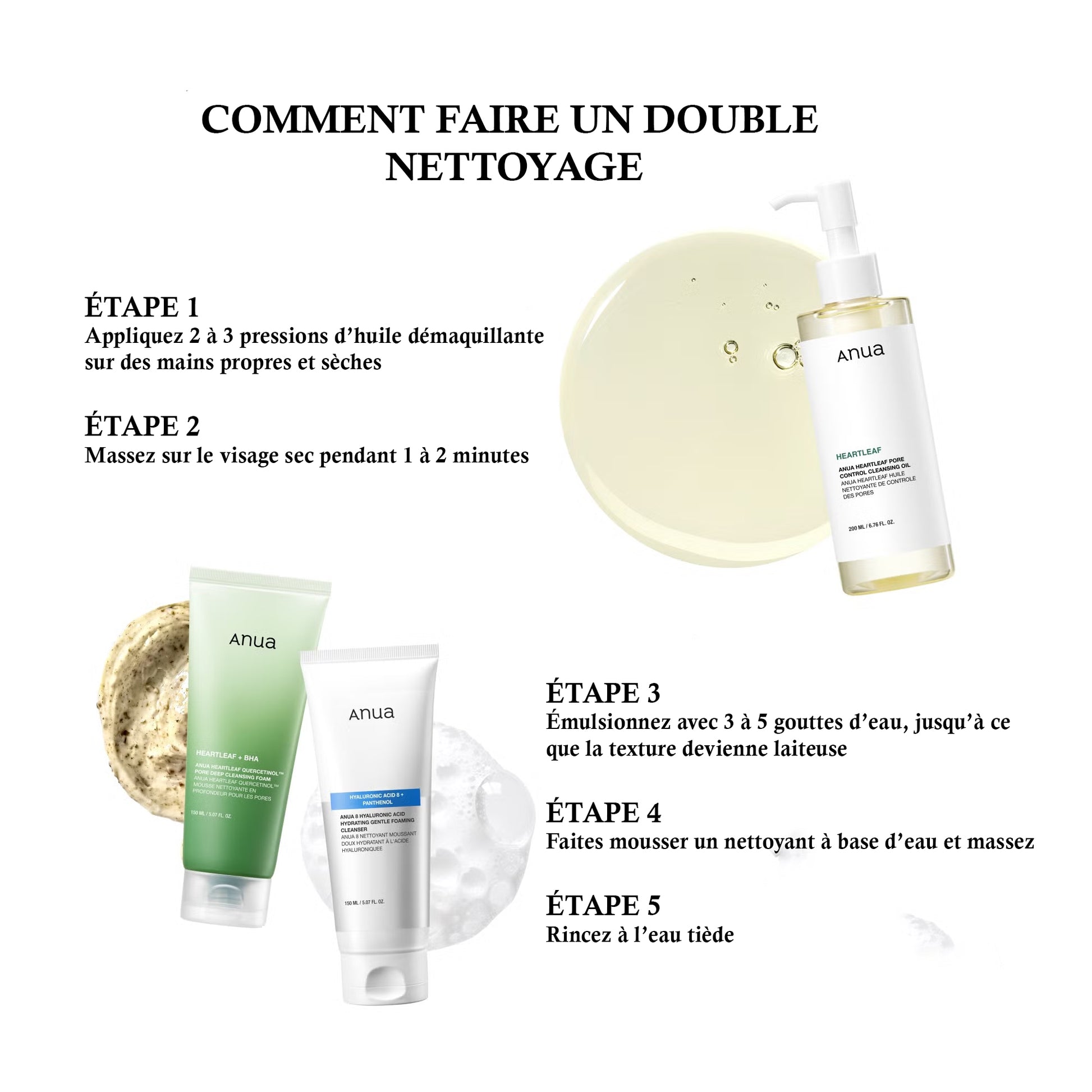 Routine double nettoyage visage Anua