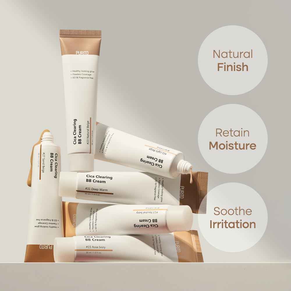 PURITO Cica Clearing BB Cream 30ml  – Crème Teintée Apaisante à la Centella Asiatica