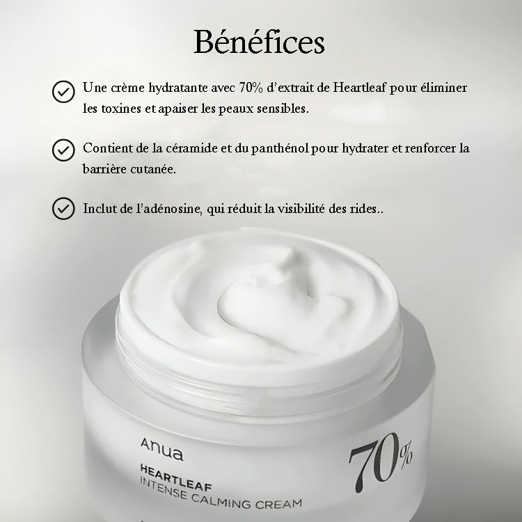 Anua – Crème Apaisante Intense Heartleaf 70%