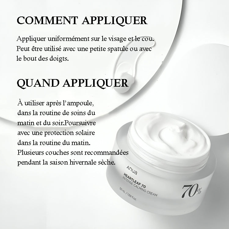 Anua – Crème Apaisante Intense Heartleaf 70%