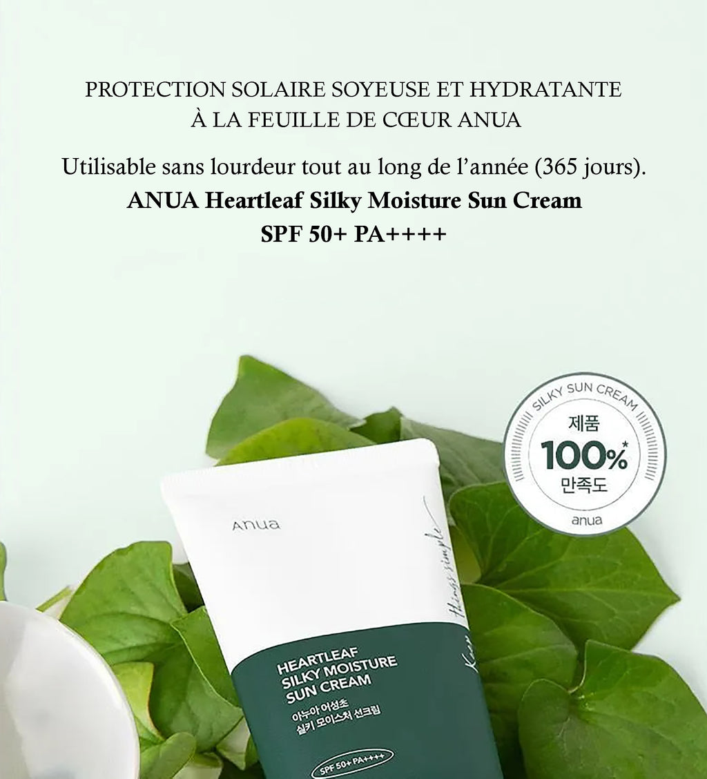 Anua – Crème Solaire Hydratante au Heartleaf SPF50+/PA
