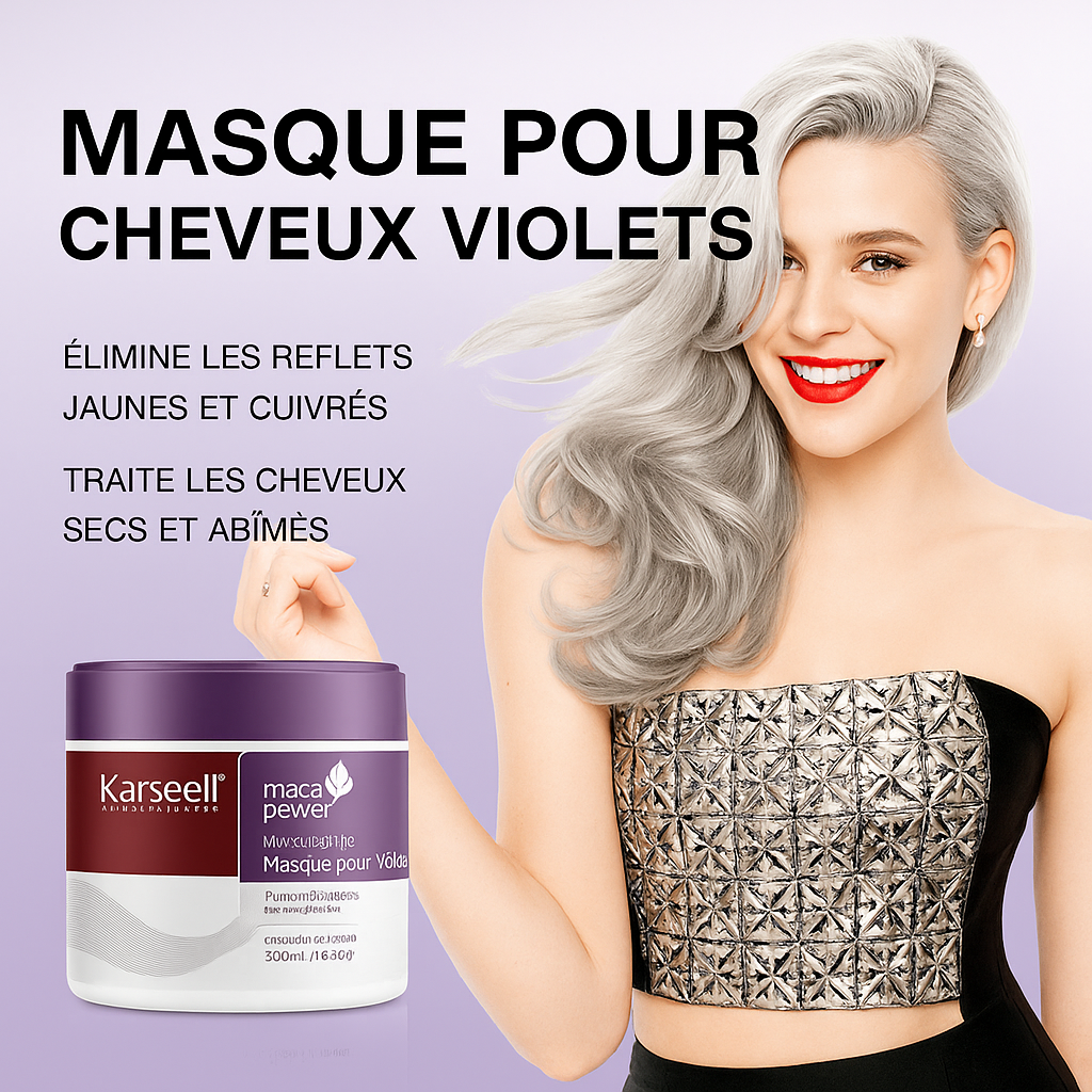 Masque capillaire violet Karseell – Neutralisation des reflets jaunes