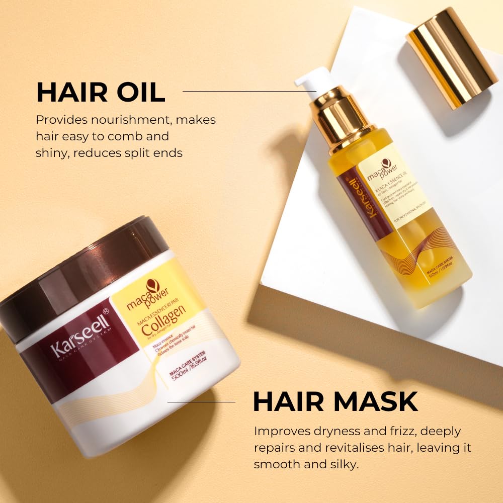 Duo Masque Capillaire + Huile d'Argan au Collagene Karseell