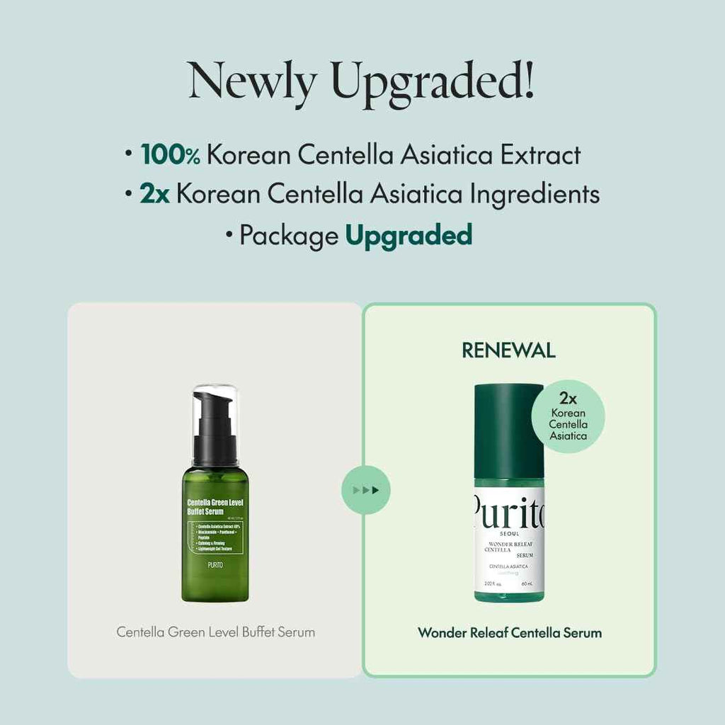 PURITO Centella Green Level Buffet Serum 60ml – Sérum Visage Réparateur à la Centella Asiatica