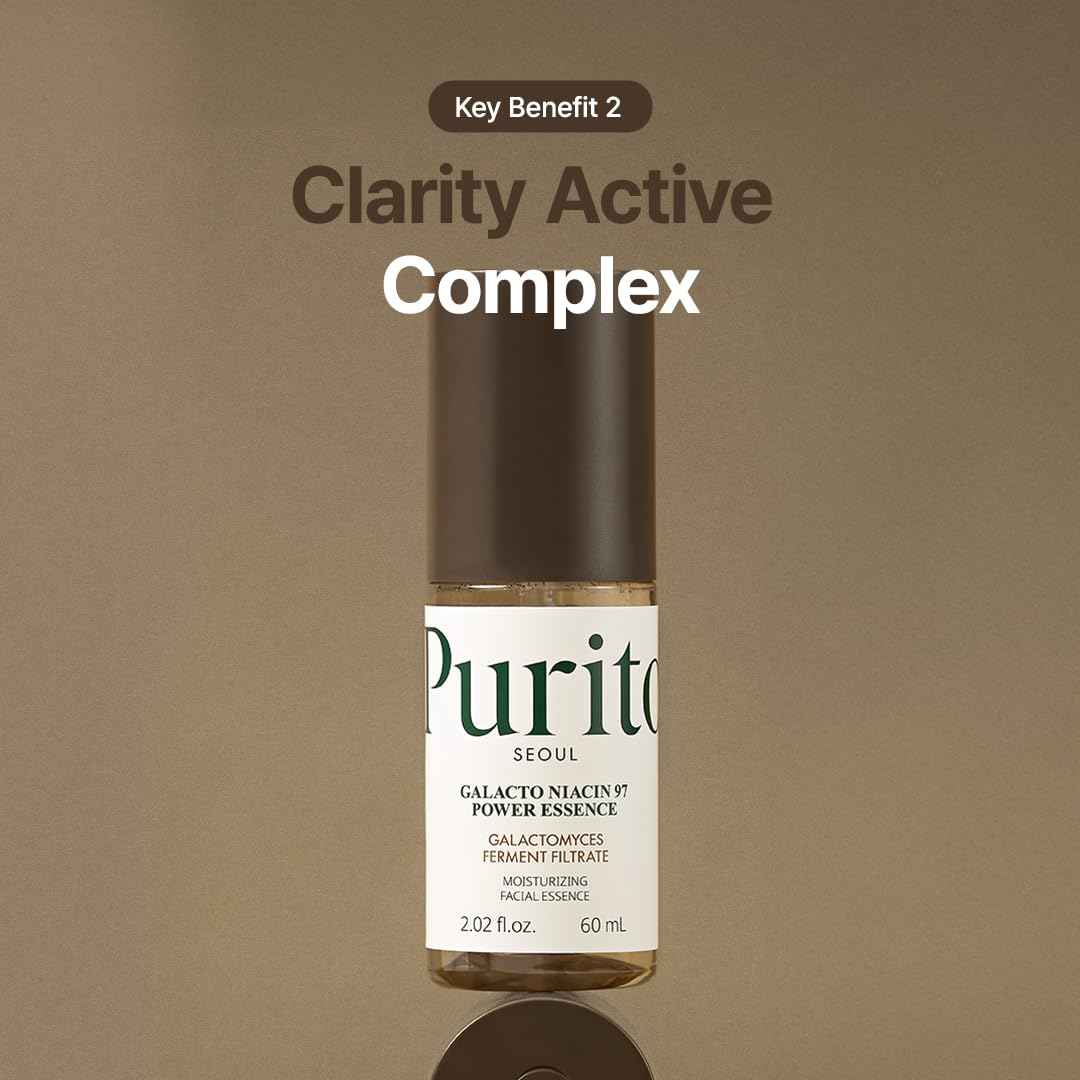 PURITO Galacto Niacin 97 Power Essence 60ml – Essence Visage Illuminatrice aux Galactomyces & Niacinamide