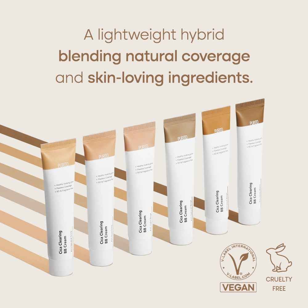 PURITO Cica Clearing BB Cream 30ml – Crème Teintée Apaisante à la Centella Asiatica