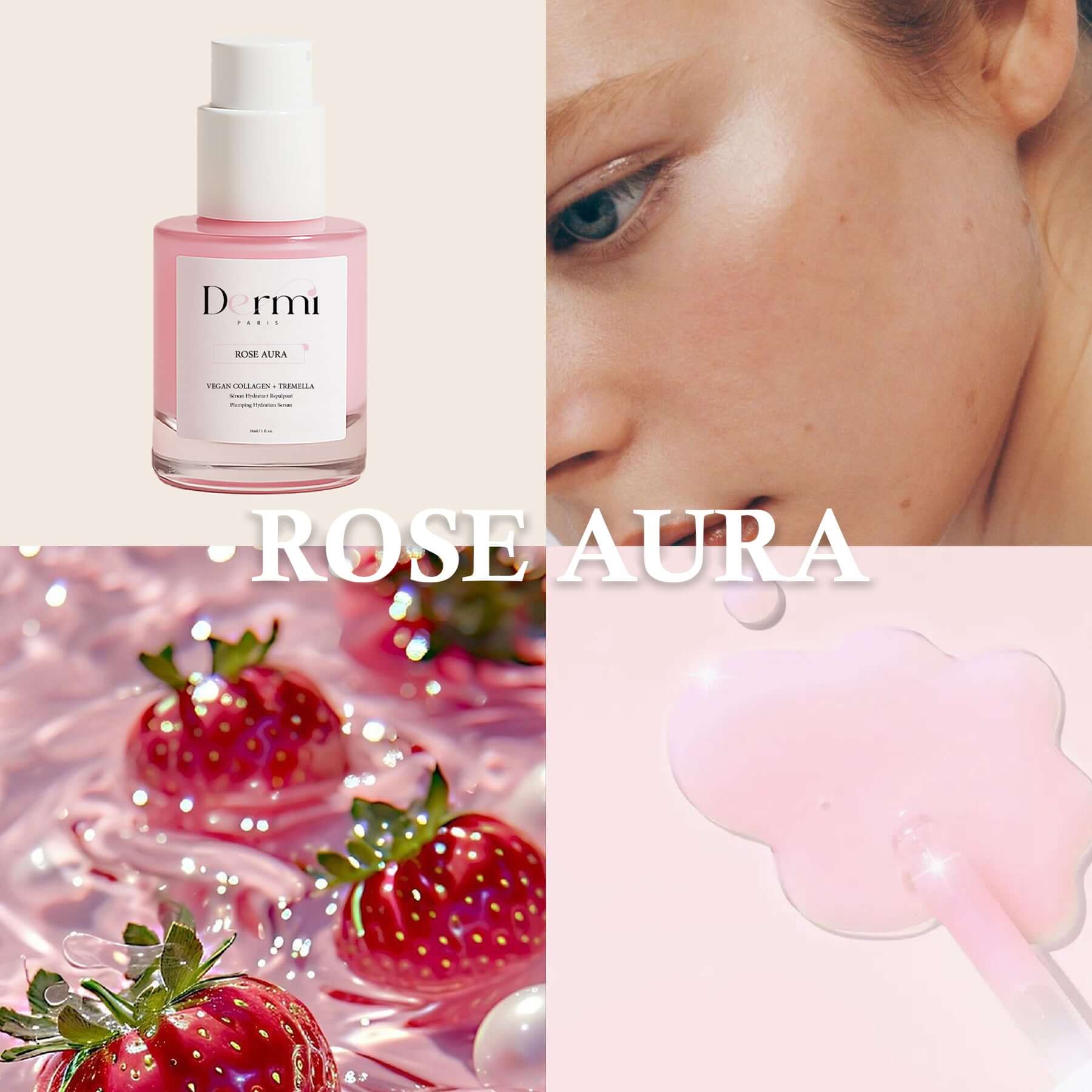 rose et fruits
